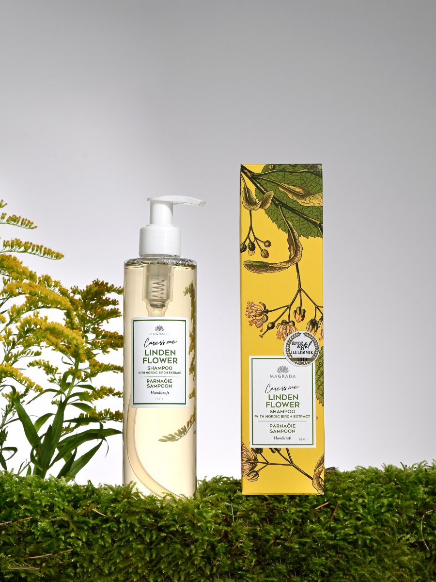 Magrada Organic Cosmetics lehmuskukkashampoo 250ml on hiusten kasvua stimuloiva ja kosteuttava luonnonkosmetiikan shampoo.