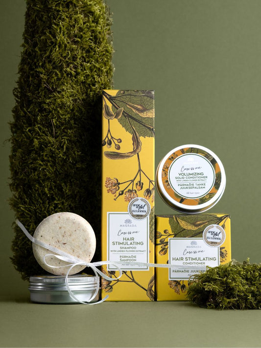 Tuuheuttava hiustenhoitoja lahjasetti Magradalta. 