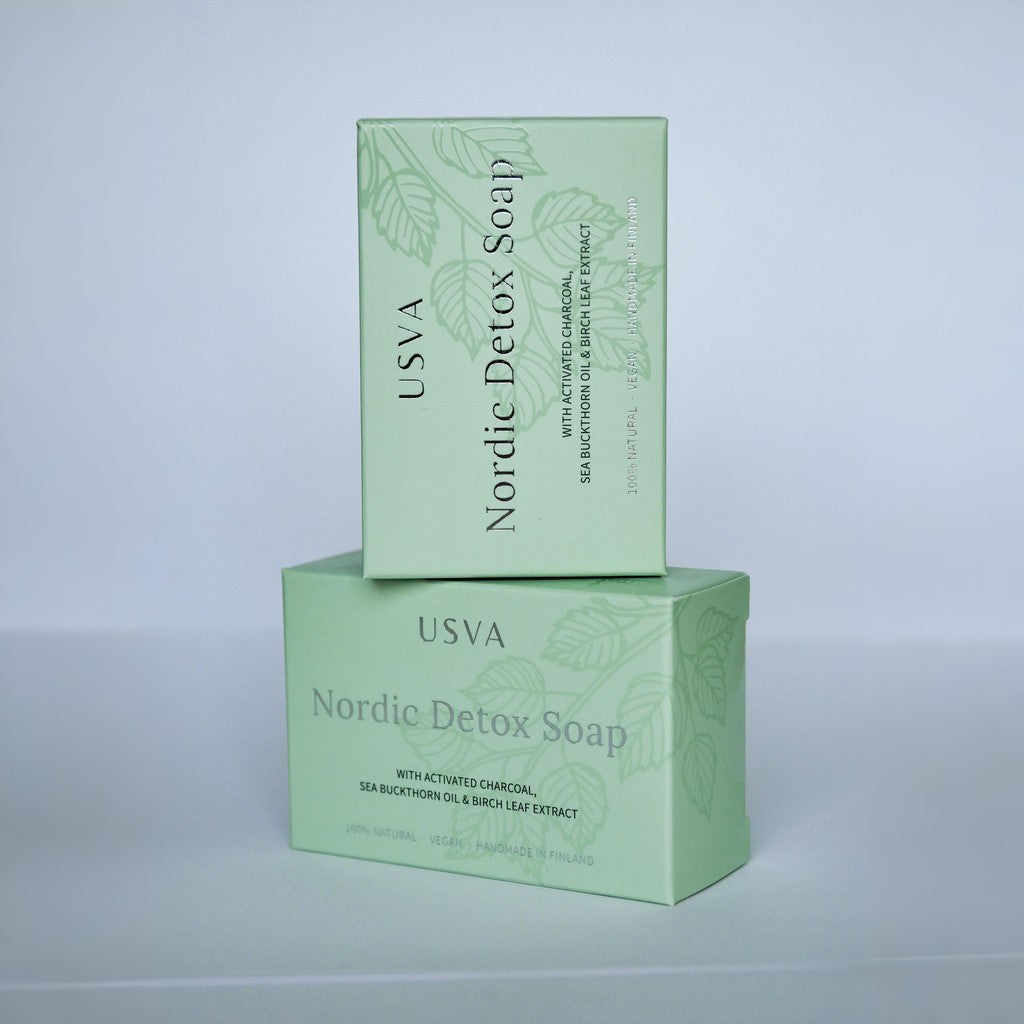 Nordic Detox -saippua sopii kasvojen, vartalon ja käsien pesuun ilman ihoa kuivattavaa vaikutusta.