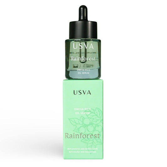 Usva Cosmetics Rainforest Omega Rich, Vegaaninen ja 100 % luonnollinen Omega-seerumi osana ihonhoitorutiinia